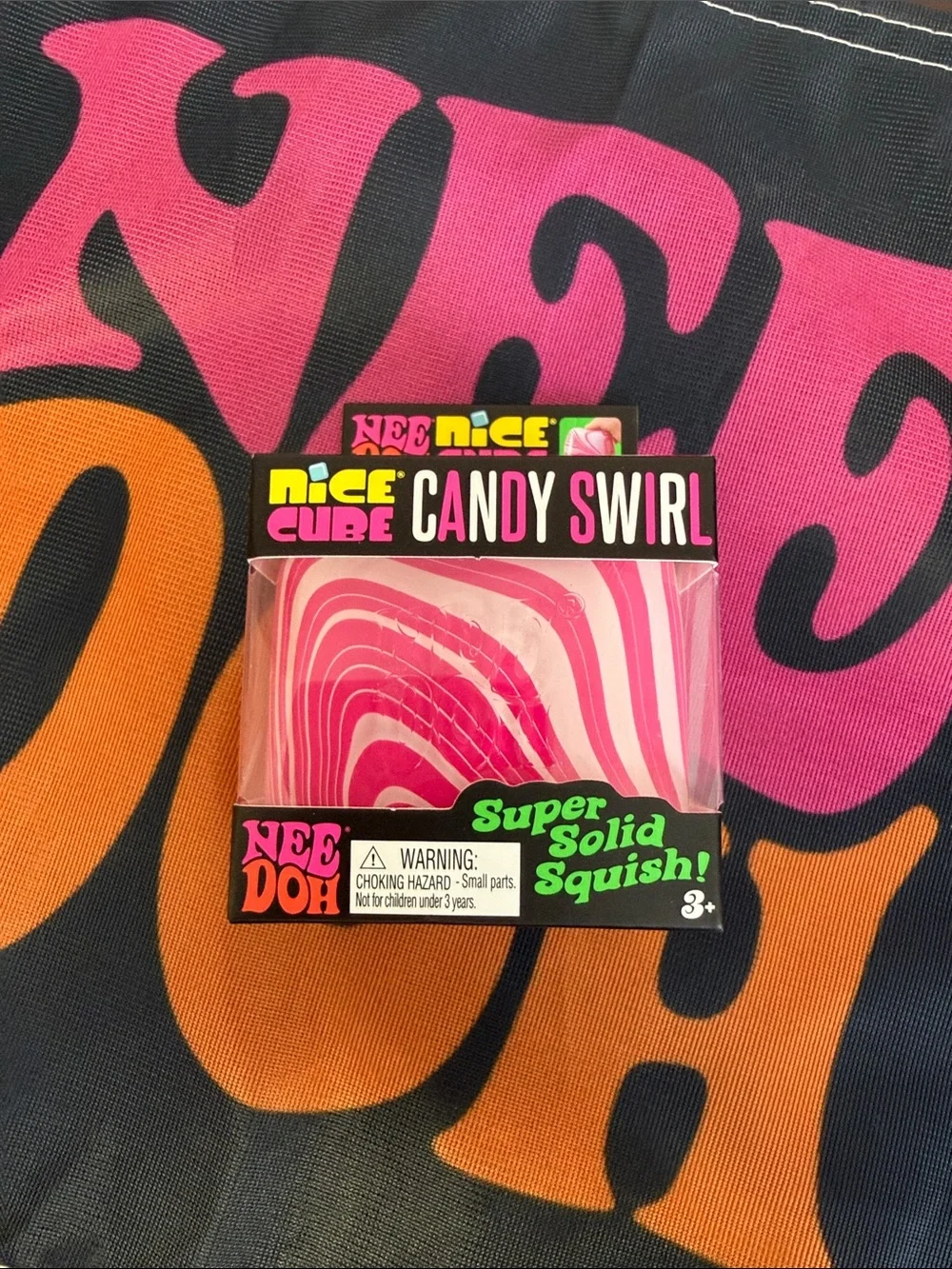 Nice Cube Candy Swirl Squish Toy - Pink
